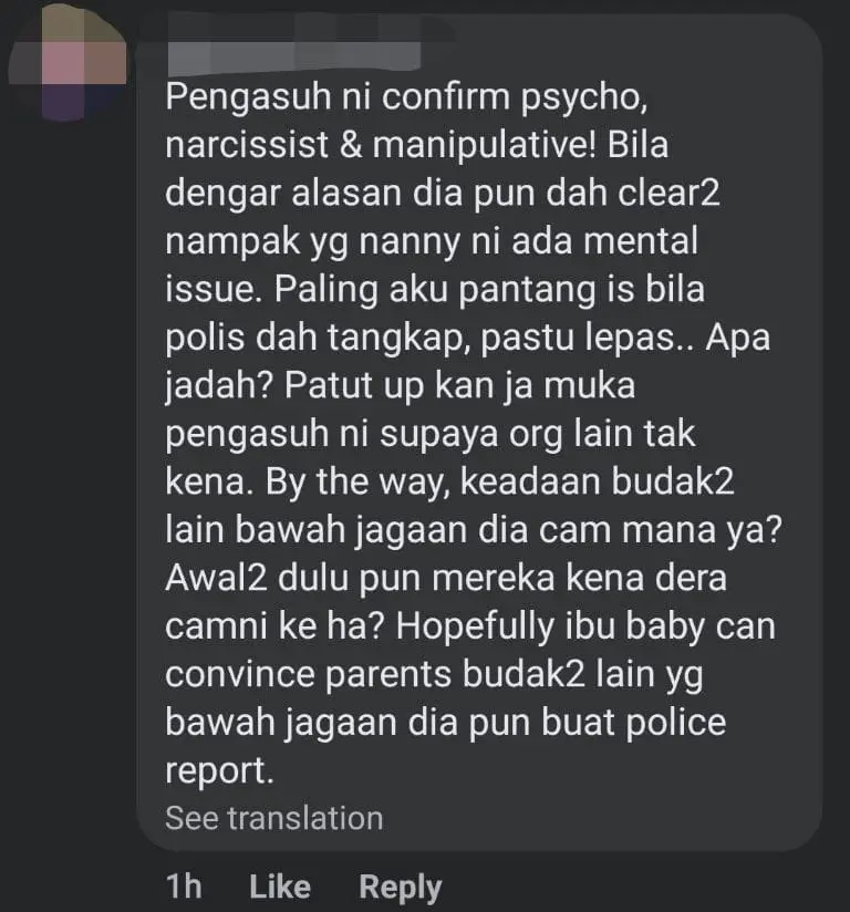 Nanny Pinches M'sian Baby's Ears & Cheeks, Blames It On Bad Mood Caused By Her Period comment 1