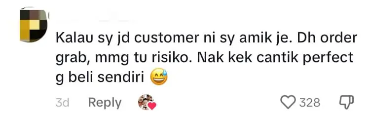 M'sian Grab Driver Eats Cake Which Was Damaged During Delivery, Garners Sympathy From Netizens comment 2