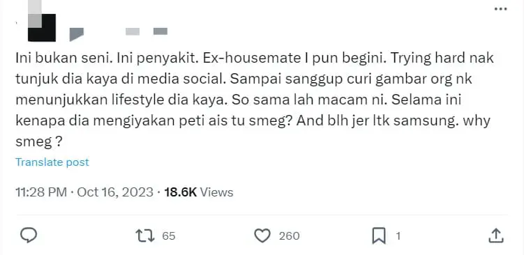 M’sian Influencer Gets Bashed Online After Revealing SMEG Fridge At Her PPR Home Is A Replica comment 1