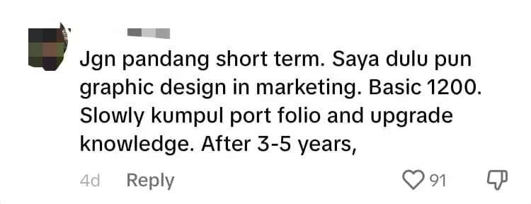 M'sian Woman Says She Was Offered RM1.6K Salary Despite Her Graphic Design Degree comment 2