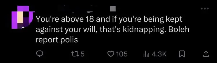 21yo M'sian Girl Says Her Mum Doesn't Let Her Go Out Of The House Almost 24/7 comment 2