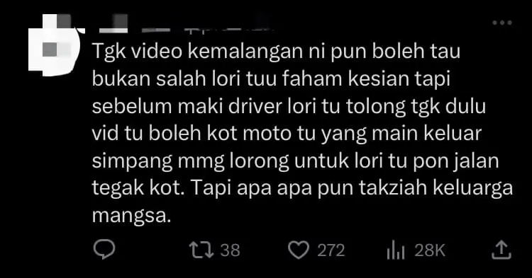 9yo M'sian Girl Crushed To Death By Truck While Coming Back From School comment 1