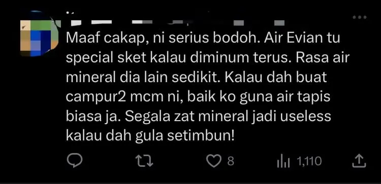 M'sian Vendor Uses Evian Water To Make Drinks, Sparks Mixed Reactions From Netizens - comment