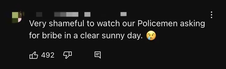 M'sian Traffic Cop Caught On Film Asking For RM100 Bribe From UK Couple comment 1