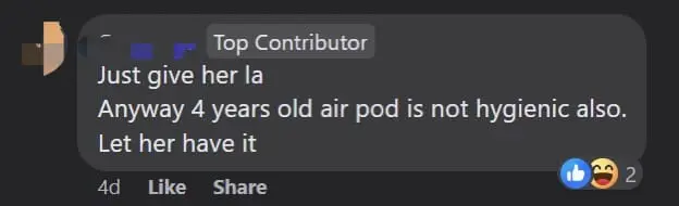 SG Woman Asks Friend To Return Airpods She Gave 4 Years Ago As Hers Was Spoilt comment 3