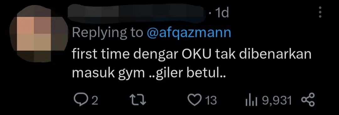 Netizens Express Outrage as M'sian Gym Owner Kicks Out Disabled Men, Citing Safety Concerns