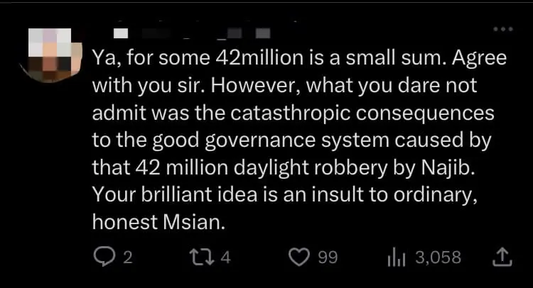 "RM42mil Is Small Change" — Former Law Minister Urges Anwar To Set Najib Free From Prison For The Sake Of M'sians comment 3