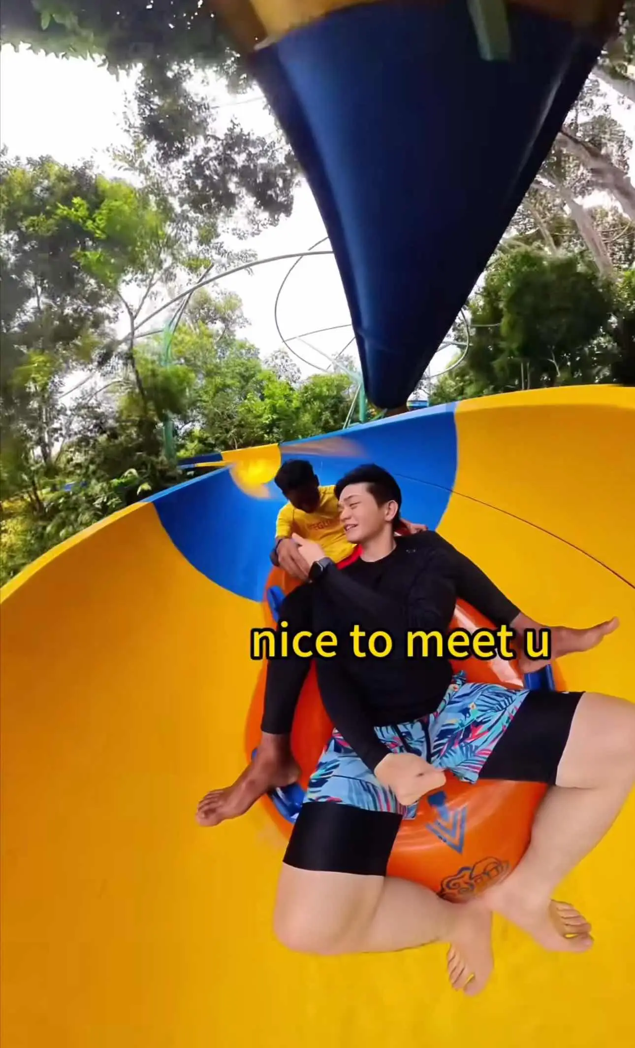 M'sian Lifeguard Accidentally Joins Man On Water Slide Ride After He Lost His Footing