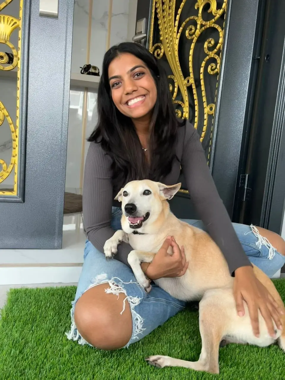 Sonea with a dog