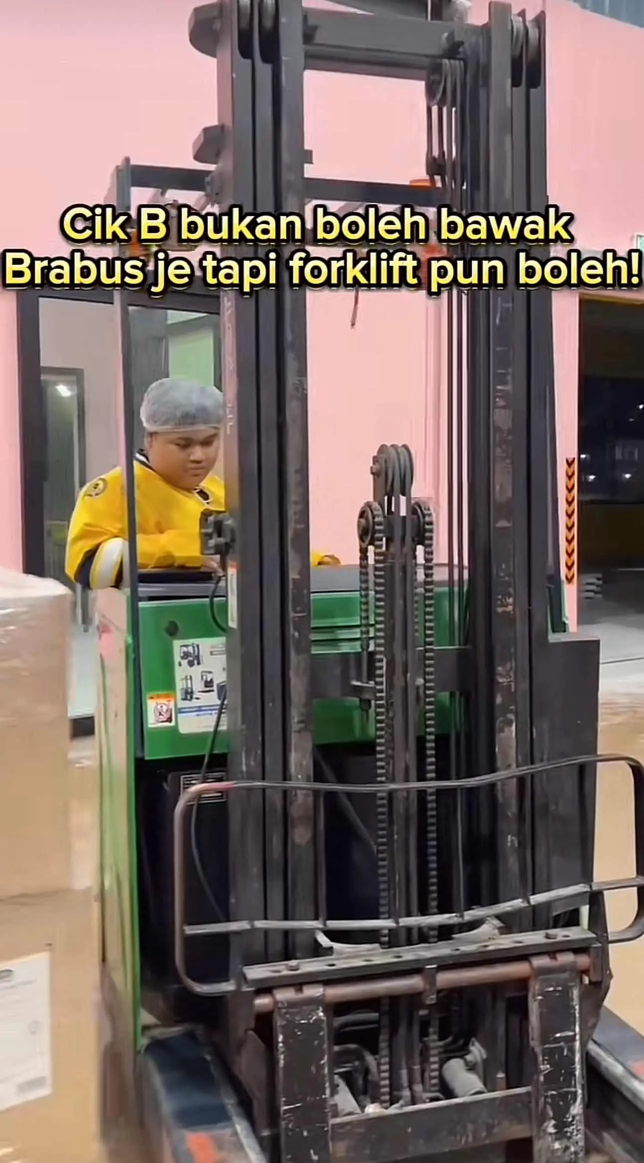Cik B using a forklift 