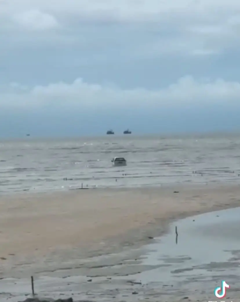 The Myvi's Back At It Again, This Time Getting Itself Stuck In The Middle Of The Sea