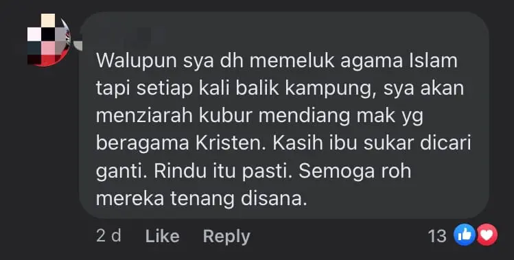 M'sian Couple Visits Grave Of Son Who Converted To Islam, Netizens Touched By Loving Gesture comment 2