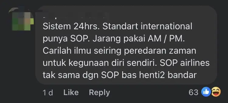 'Never Said AM Or PM!' — M'sian Man Blames 24-Hour Format For Causing His Sister To Miss Her Flight comment 2