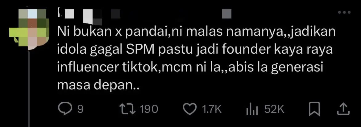 'Very Thankful' — M'sian Boasts About Flunking 6 SPM Subjects, Netizens Shocked comment 1