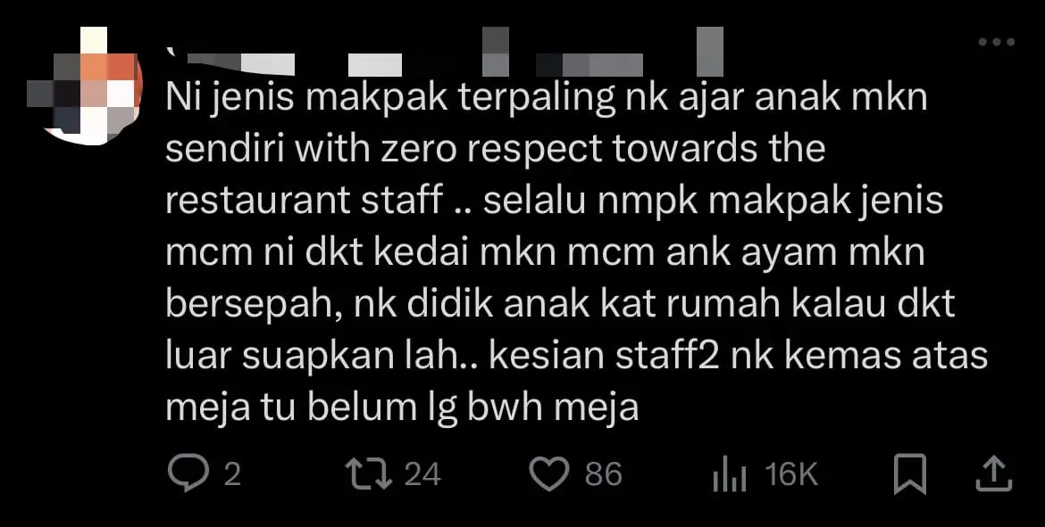 M'sian Man Stunned By RM5 'Fee' Charged By KL Restaurant Over Messy Table comment 3