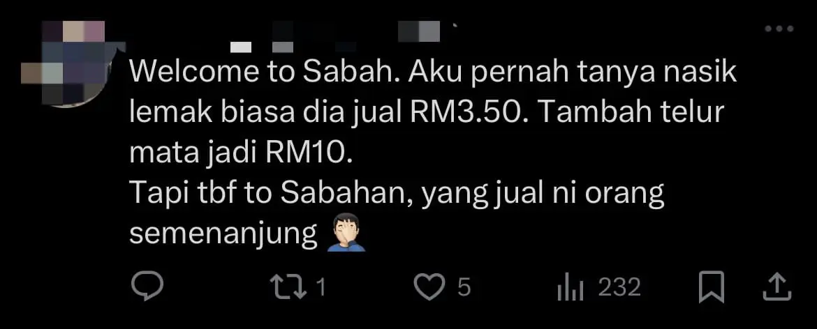 'Ridiculous!' — M'sian Man Angered By RM8 Nasi Lemak He Bought From A Stall In Sabah comment 4