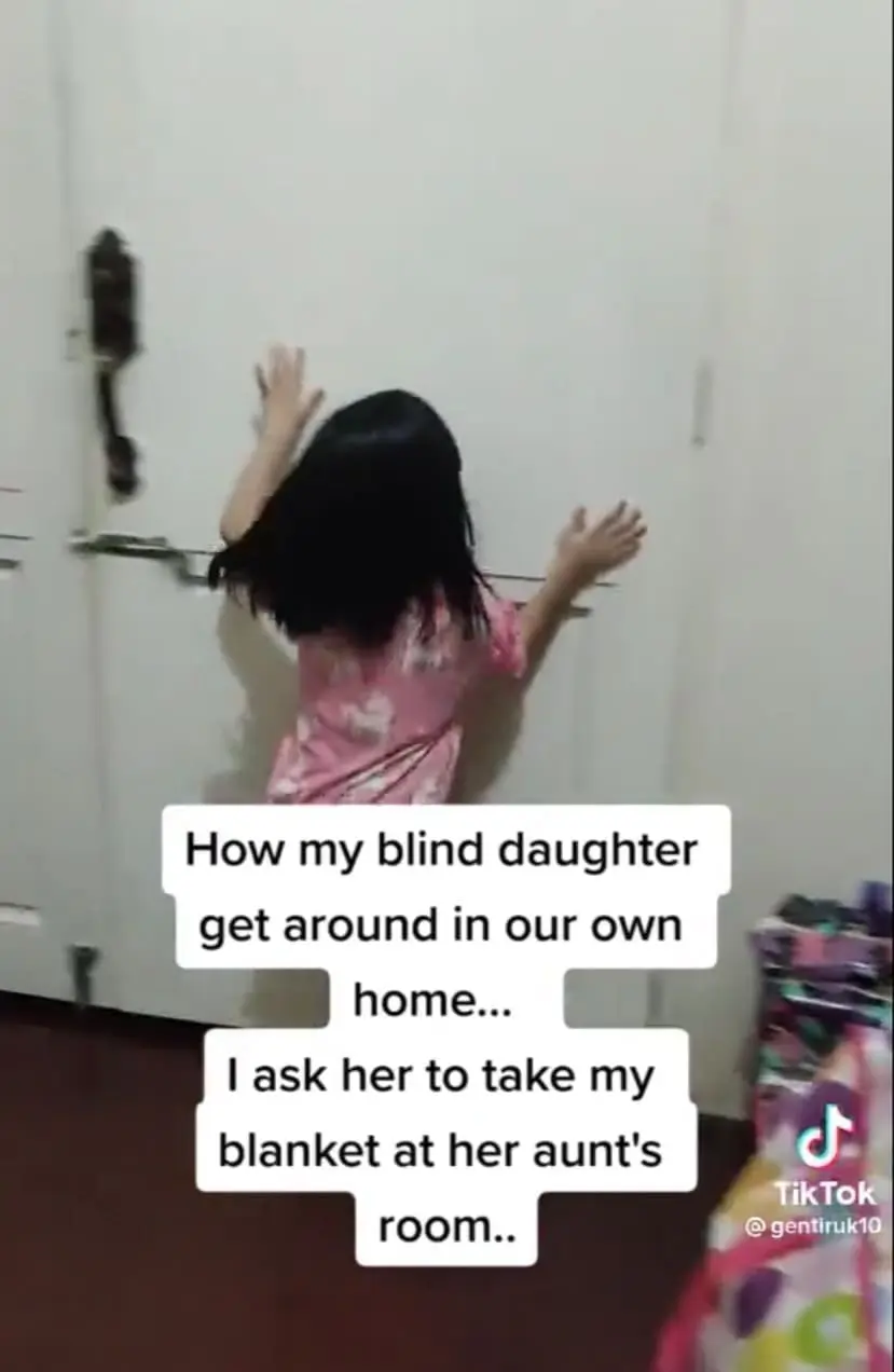 Sabah Mom Shows Her Blind Daughter's Ability To Reach Things Without Any Help