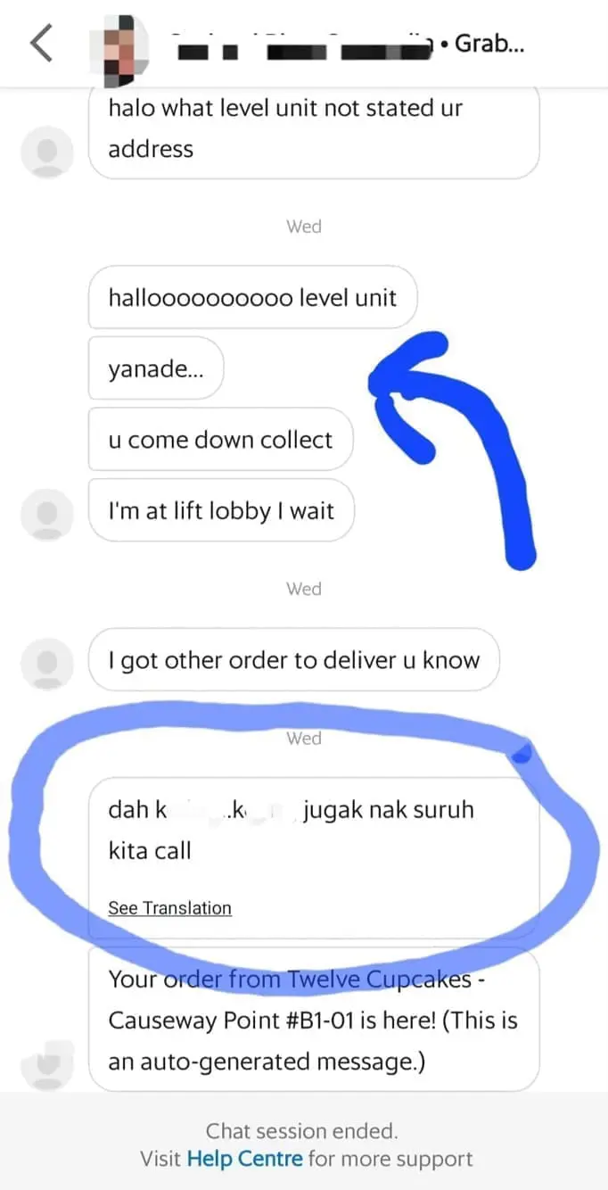 SG Man Claims GrabFood Deliverywoman Called Him 'K*ling' For Failing To Answer Calls & Texts