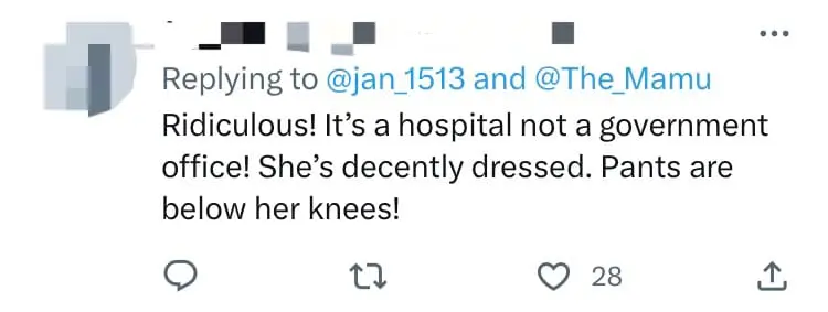 M'sian Woman Barred From Entering Kuantan Hospital Over Knee-Length Pants comment 2