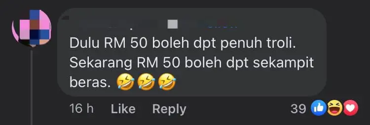 M'sian Man's Dramatic Reaction To Paying Over RM50 For Rice & Tissue Leaves Netizens In Stitches comment 2