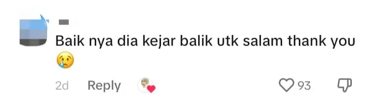 M'sian TikToker Tapes RM50 Note On Grab Rider's Shoulder, Praised For Generous Act comment 3