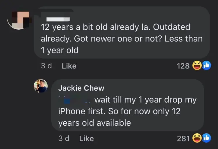 S'porean Man Jokingly Puts Son Up For Sale After He Dropped & Cracked His iPhone 15 comment 3