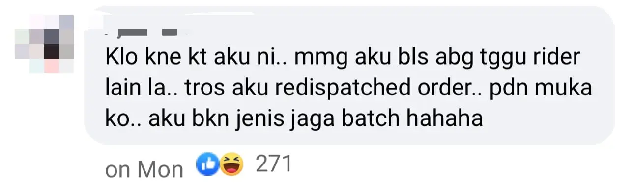 M'sian Uses 'Babi' To Address Abang Rider After Food Order At 2AM Takes Long To Arrive comment 1