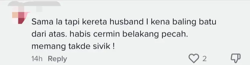 M'sian Woman's Windscreen Smashed After Selfish Resident Throws Rubbish From Top Floor