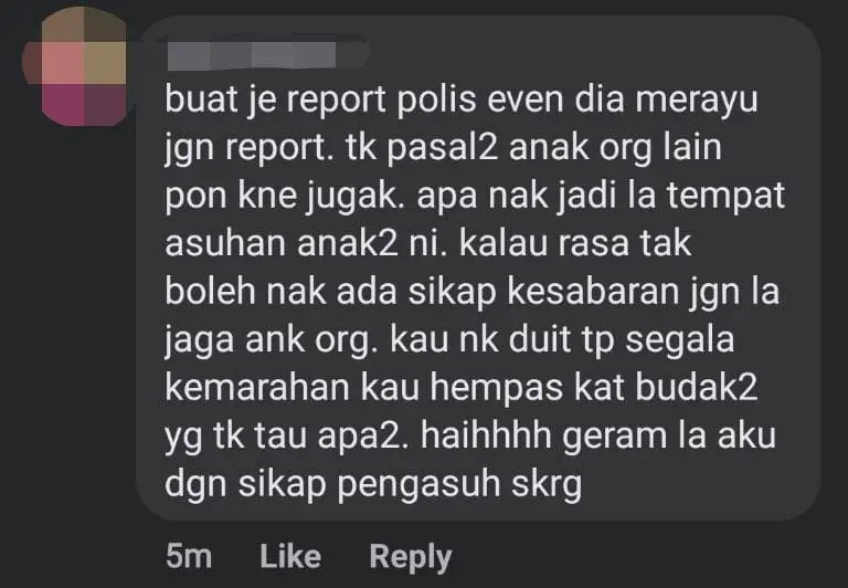 Nanny Pinches M'sian Baby's Ears & Cheeks, Blames It On Bad Mood Caused By Her Period comment 2