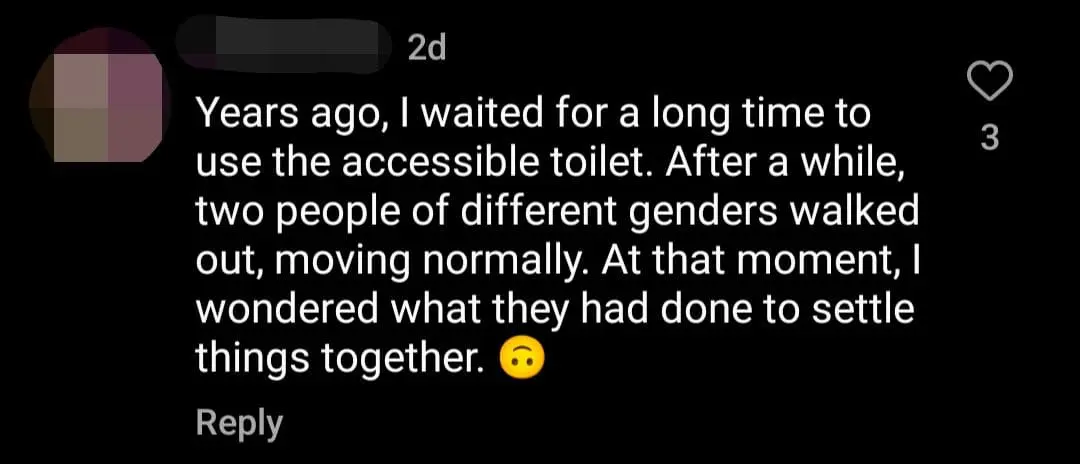 Disabled M'sian Confronts Man Who Used OKU Toilet To Wash Clothes At Pavilion KL comment 4