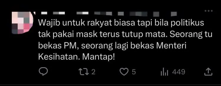 "Double Standards!" — M'sians Unhappy With Sabri And KJ Going Maskless On MRT Ride Despite Rule comment 4