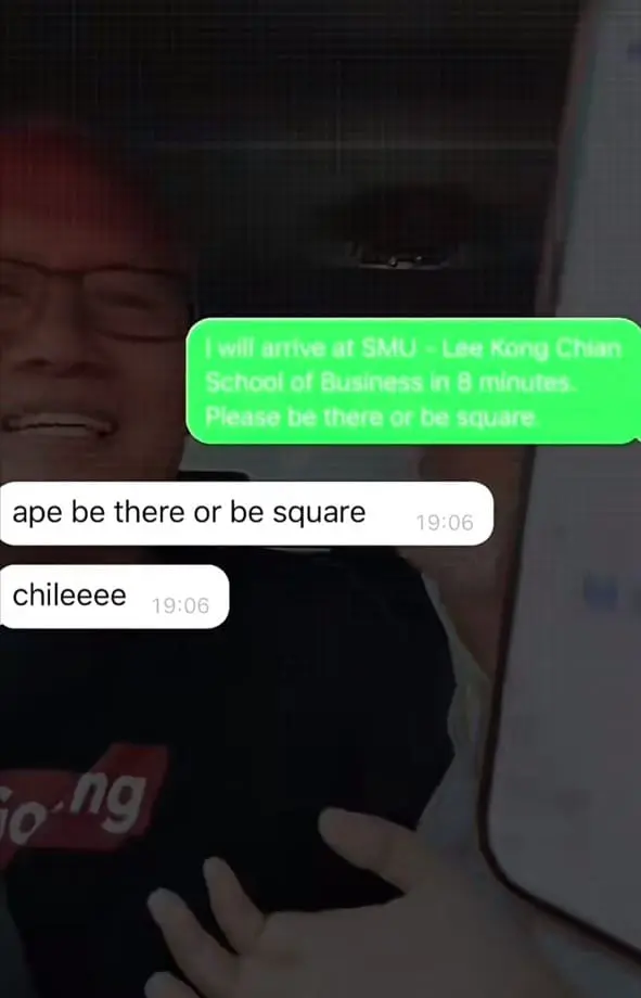 A screenshot of his text to his daughter of the ETA