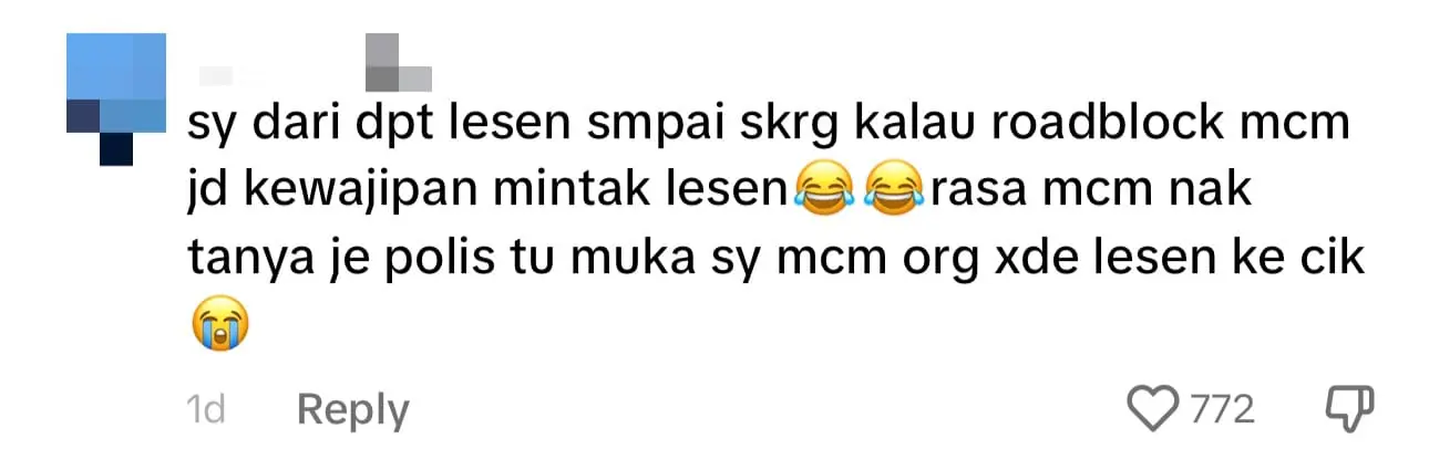 M'sian Girl Gets Excited Over Showing Driver's License For The First Time To Abang Polis comment 2