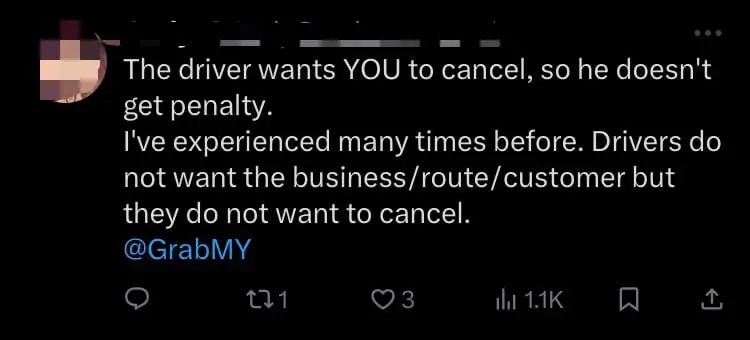 M'sian Man Left Fuming After Grab Driver Goes For Dinner Before Picking Him Up comment 2