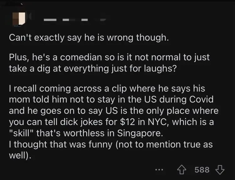 M'sian Comedian Ronny Chieng Calls S'pore 'A Country Of Small Island Karens', Triggers Netizens comment 4
