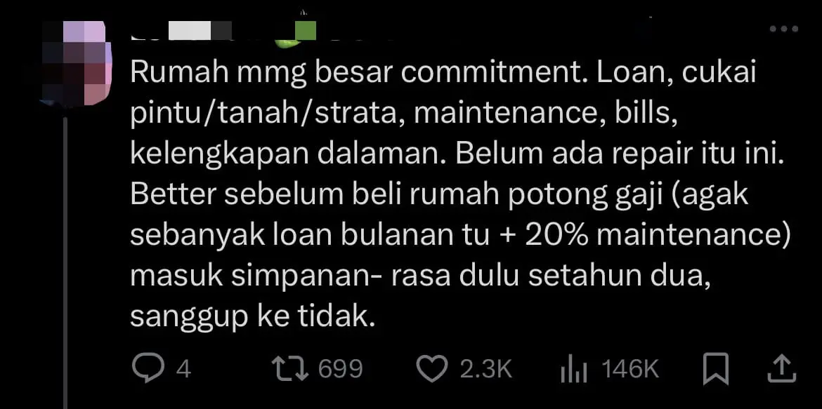 M'sian Man With RM3.5K Salary Takes On 3 Jobs Just To Pay Off Monthly RM1K House Loan comment 2