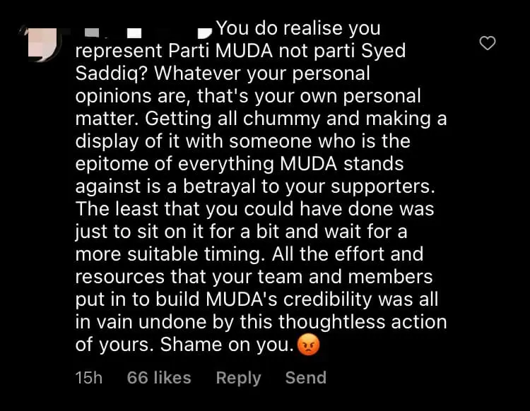 "Smells Like Betrayal" — Syed Saddiq's Selfie With Muhyiddin Draws Flak From M'sians comment 2