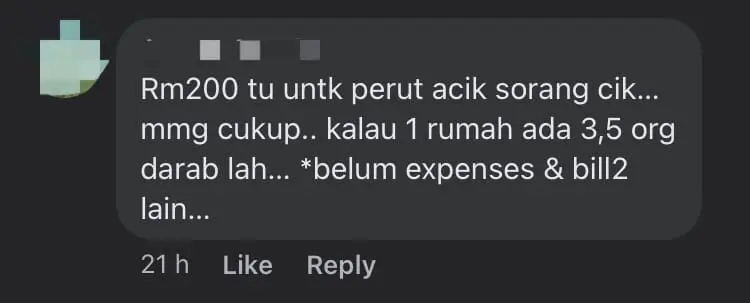 M'sian Minister Claims RM200 Is Enough For Groceries, Sparks Backlash From Netizens comment 2