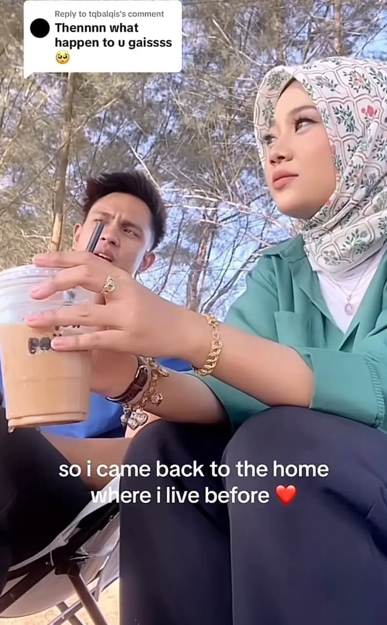 msian woman with her ex drinking coffee after getting back together