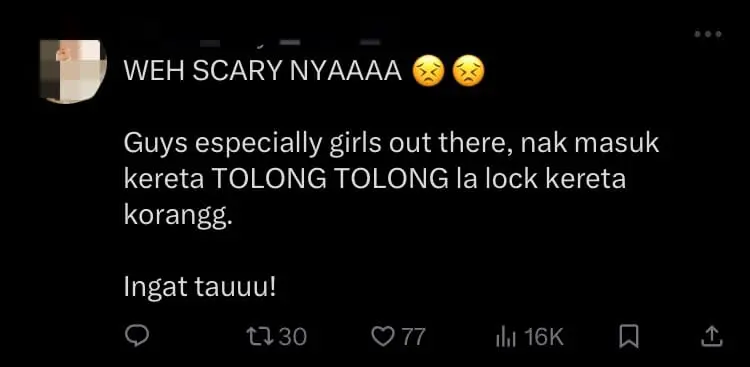 Foreigner Disguised As A Woman Tries To Open Parked Car Doors In Banting comment 2