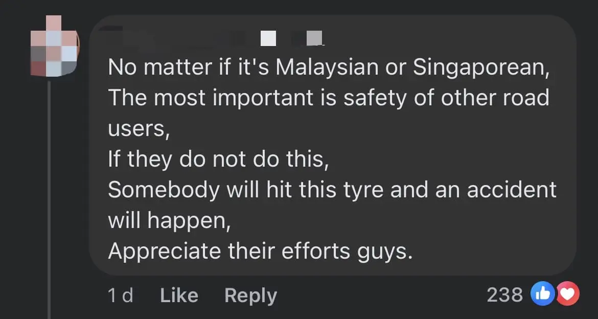 Motorcyclists Team Up To 'Escort' Car Tyre Rolling Along SG Highway comment 1