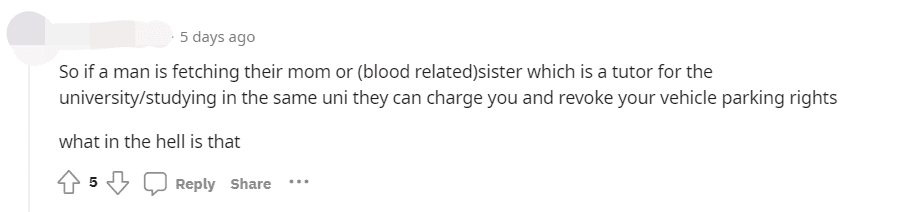 M'sian University Issues RM30 Fine To Students Caught In The Same Car With The Opposite Gender comment 1