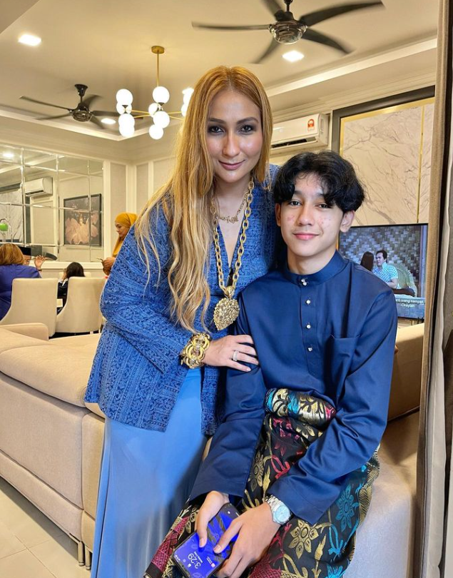 Liana Rosli and her son Faris