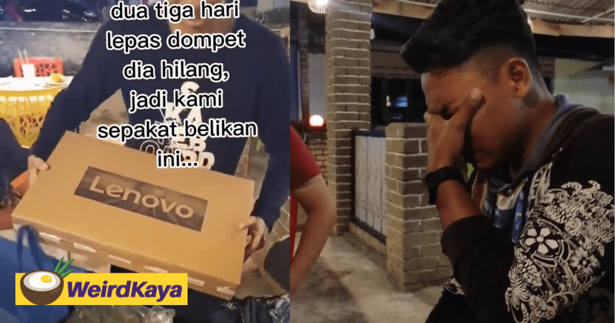 M'sian Student Cries His Friends Use Their Money To Gave Him A Brand New Laptop