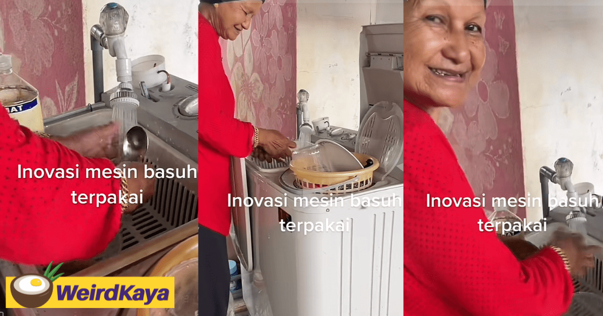 Watch This Creative 70yo Makcik Turn An Old Washing Machine Into A Sink