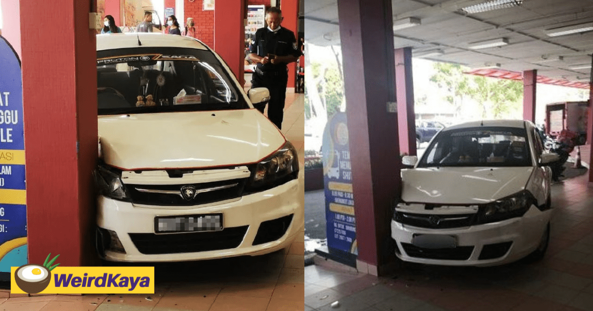 M'sian Woman Steps On Gas Pedal And Crashes Car Into Johor Hospital Pillar, Had No Valid Driver's License