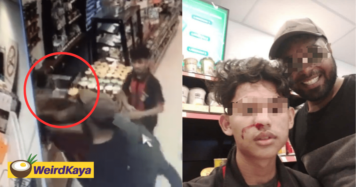 Drunk M'sian Man Punches Teen At Convenience Store, Friend Poses For A Selfie With Victim