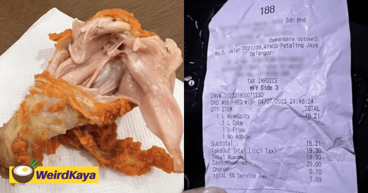 M'sian Who Paid RM20 For Fried Chicken At Famous Fast Food Chain Angry Over Undercooked Meat, Netizens Outraged