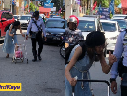 M'sian Police Officer Praised For Stopping Traffic And Helping Woman Cross The Road