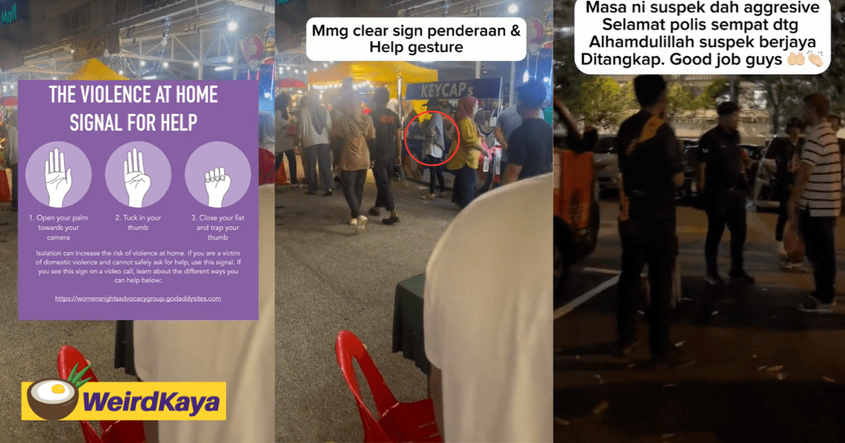 M'sian Woman Shows 'Signal For Help' At PJ Fair, Police Save Her From BF Who Was Allegedly Abusive